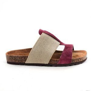 Sundance Burgundy and Beige Sandals